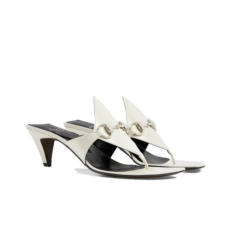 GUCCI Horsebit-detail Thong-strap Mules-1