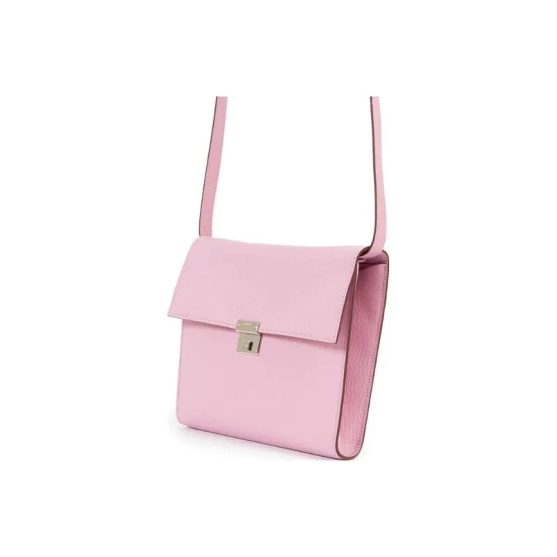 HERMES Clic Mysore Goat Skin Handheld Shoulder Bag, Crossbody Bag Regular Women's X9 Mauve Sylvestre Mallow Purple-3