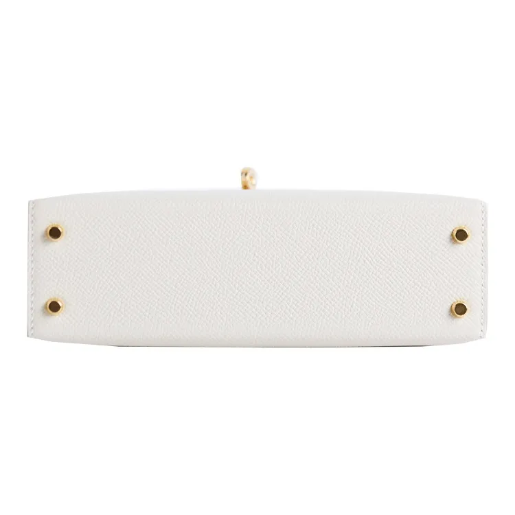 HERMES Mini Kelly 2nd Generation Epsom Leather Kelly Bag, One Shoulder Handbag Mini Women's 10 Craie Milkshake White-6