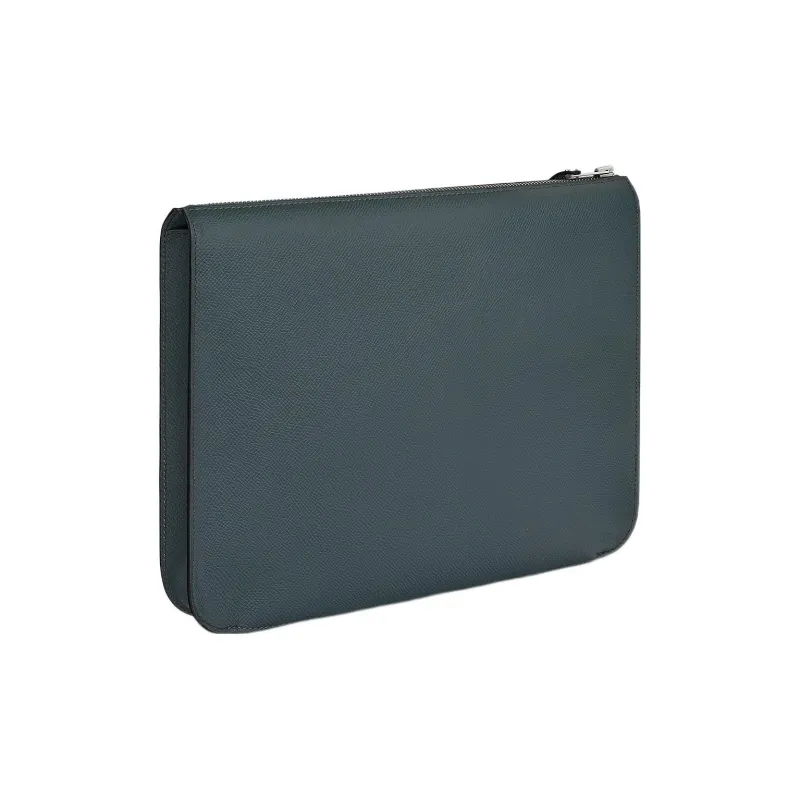 HERMES Epsom Calfskin Clutch Small Size Men's Hurricane Blue-2