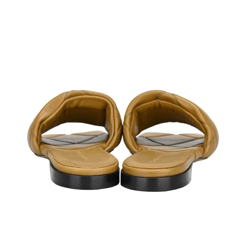 Bottega Veneta Lido Quiet Slide Slippers Women's Earth Yellow-3