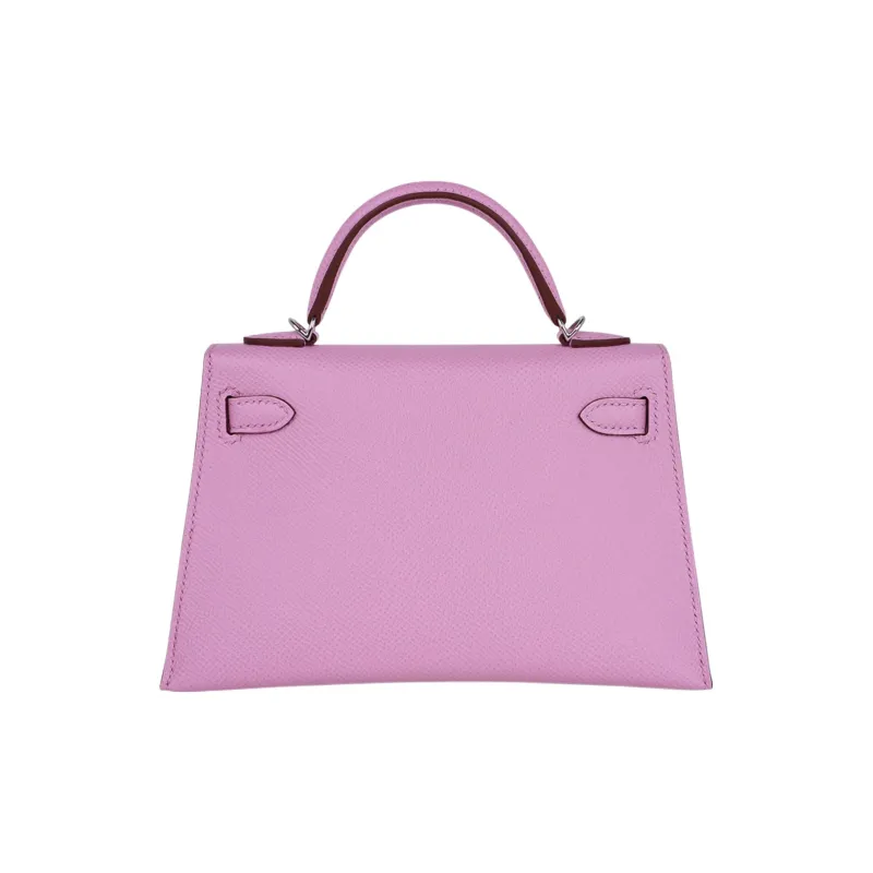 HERMES Mini Kelly 2nd Generation Cow Leather Kelly Bag Shoulder Bag Crossbody Bag Handbag Women's Brocade Gourd Purple-5