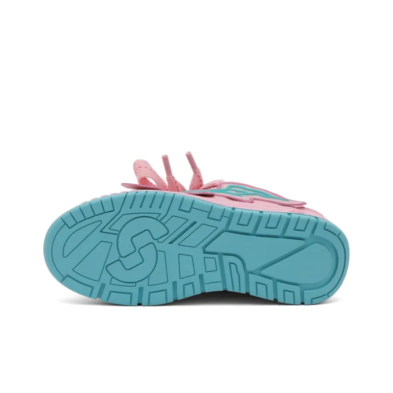 CAI CHI Anti Slip Wear Resistant Low Top Skateboard Shoes Women's Peach Pink-4