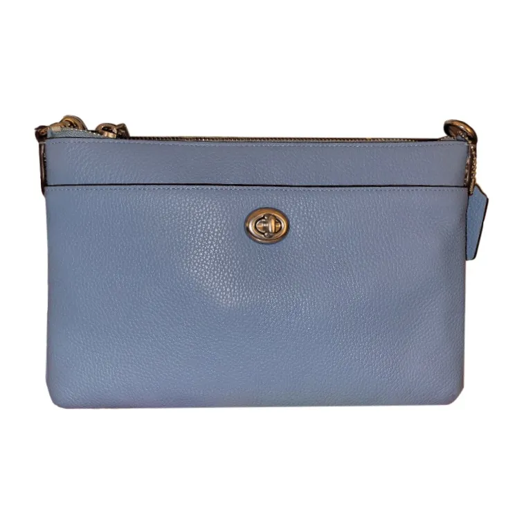 COACH Leather Shoulder Bag Crossbody Bag Women's Blue-0