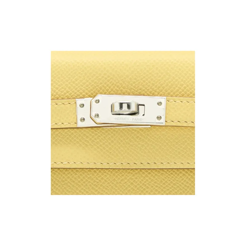 HERMES Kelly Epsom Leather Kelly Bag Handbags Women's Chick Yellow-7