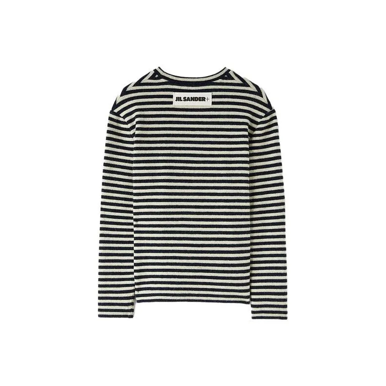 JIL SANDER + Striped Crewneck T Shirt-1
