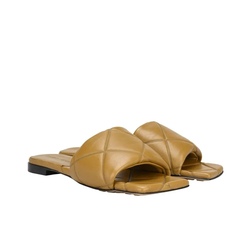 Bottega Veneta Lido Quiet Slide Slippers Women's Earth Yellow-2