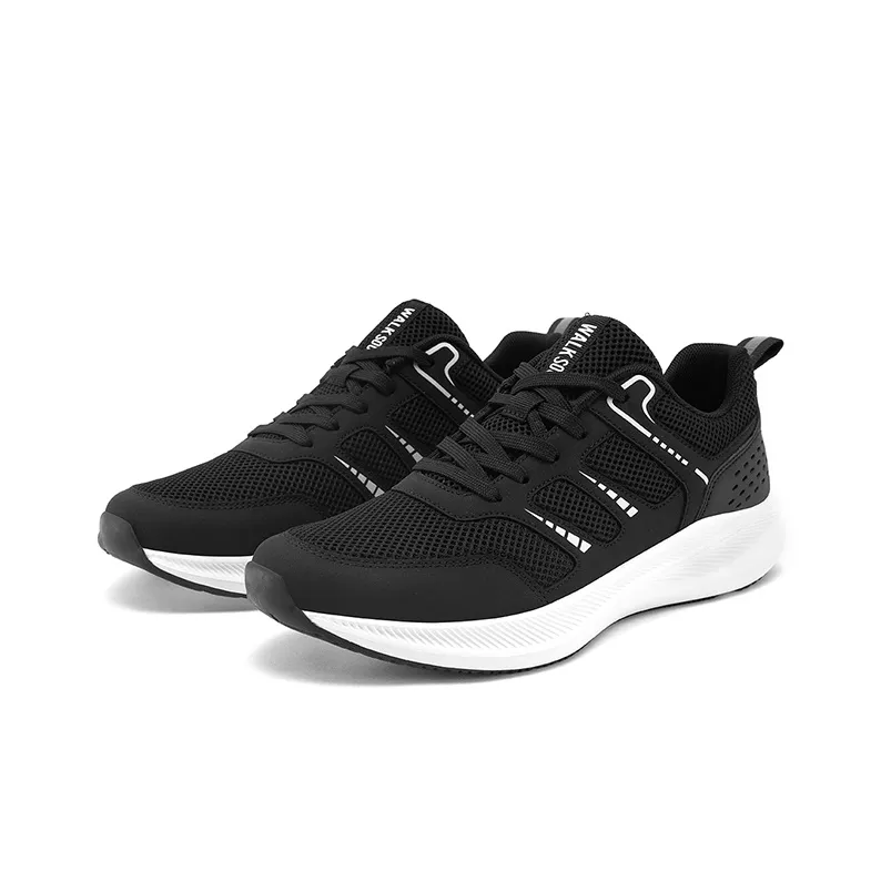 WALK SOUL Non-slip Wear-resistant Shock Absorption Low-Top Running Shoes Men's Black-11
