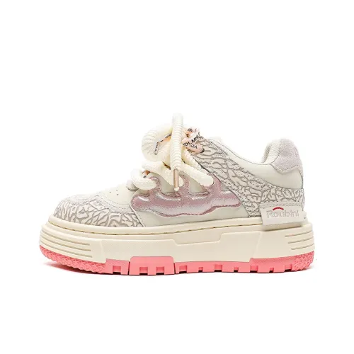 Roubini Non slip Lightweight Low Top Skateboard Shoes Women's Versatile Pink