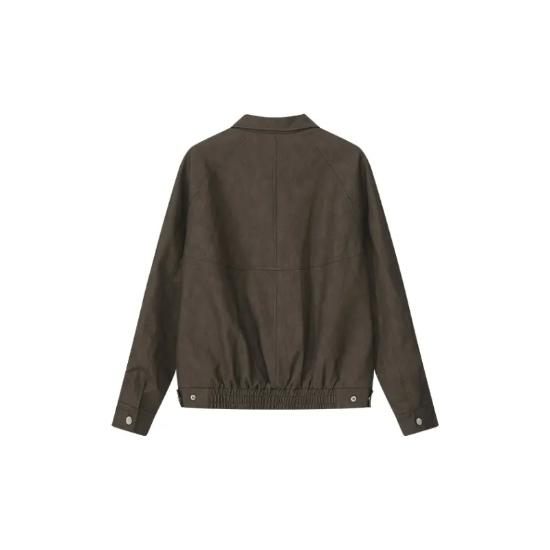 YOSHIYOYI Leather Jackets Unisex Umber-1