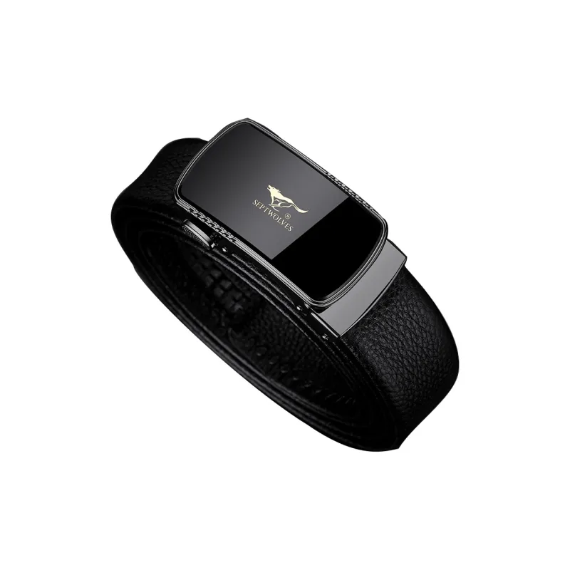 SEPTWOLVES Business New Arrival Casual Automatic Buckle Leather Belts Men's 3.5CM-1