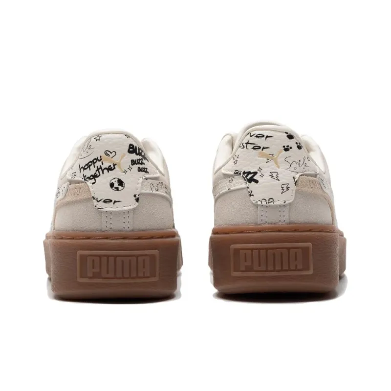 PUMA Suede Platform Draw 'Beige White' Women's-2