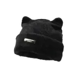 Black Faux Fur Headwrap Hat