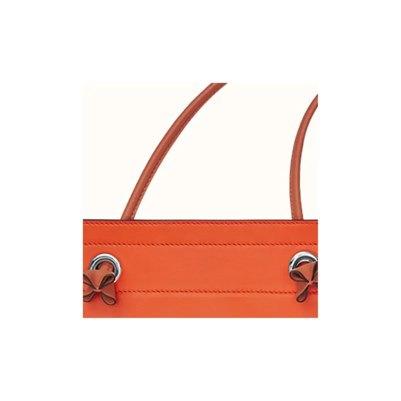 HERMES Aline Milo Lambskin With Swift Calfskin Shoulder Bag, Crossbody Bag Mini Women's Coral Red/Brick Red-2