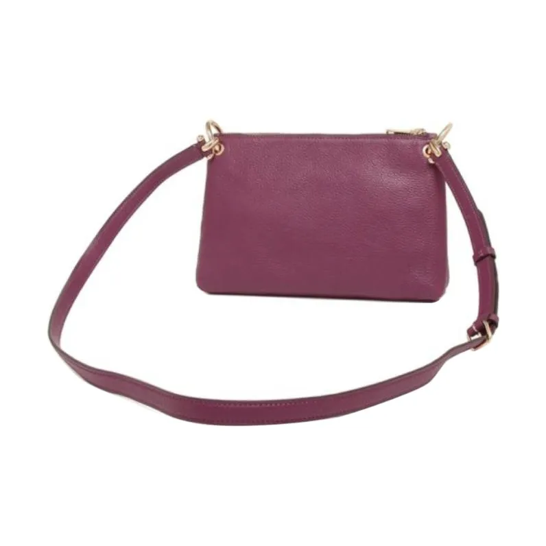 COACH Mia Pebbled Leather Shoulder Bag Crossbody Bag Women's Purple-3