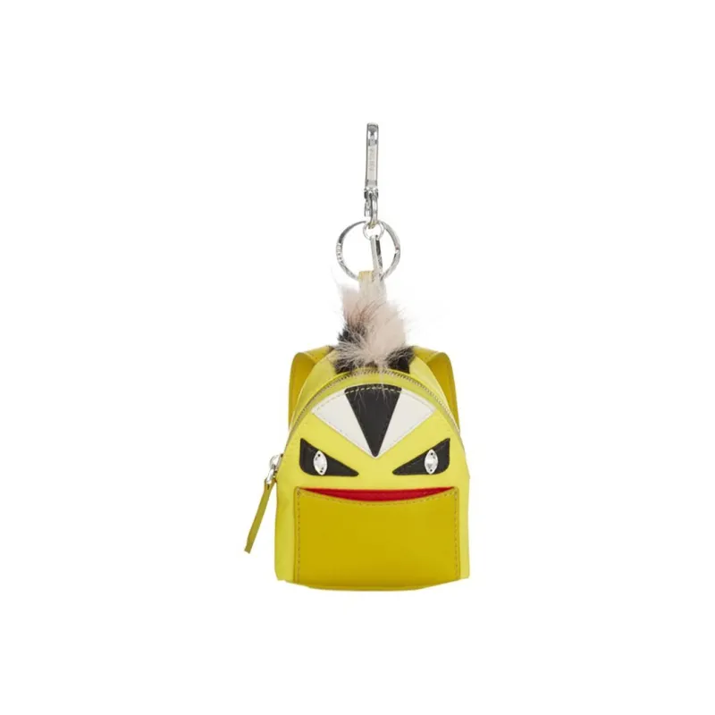 FENDI Nylon And Nappa Leather Accessory Backpack Regular Women's Yellow-3