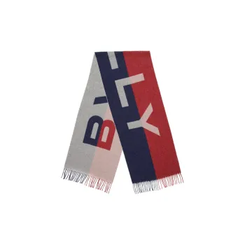 BALLY Logo jacquard Two tone Fringed Scarf
