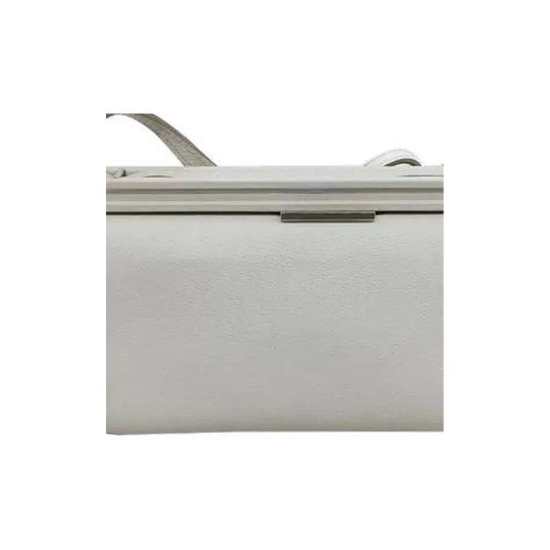 HERMES Clic Evercolor Calfskin Shoulder Bag, Crossbody Bag Regular Women's 8L Beton Glacier White-3