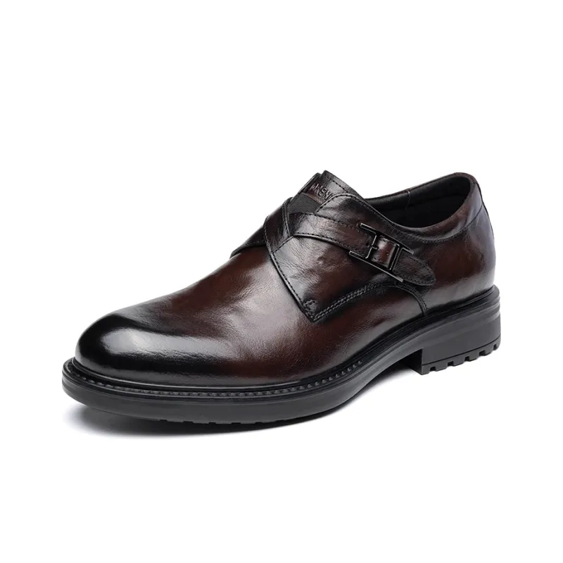 LAORENTOU Men's Casual Shoes Men Low Top Black/Brown-6