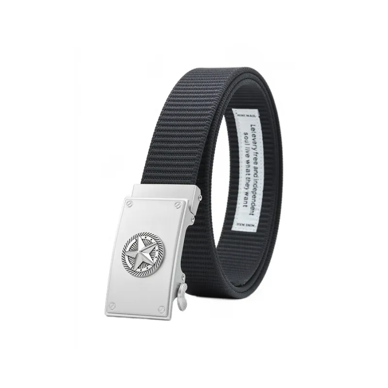 NINE NAIL Military Style Workwear Trendy Five Point Star Nylon Canvas Belt Unisex Width  3.5cm-4