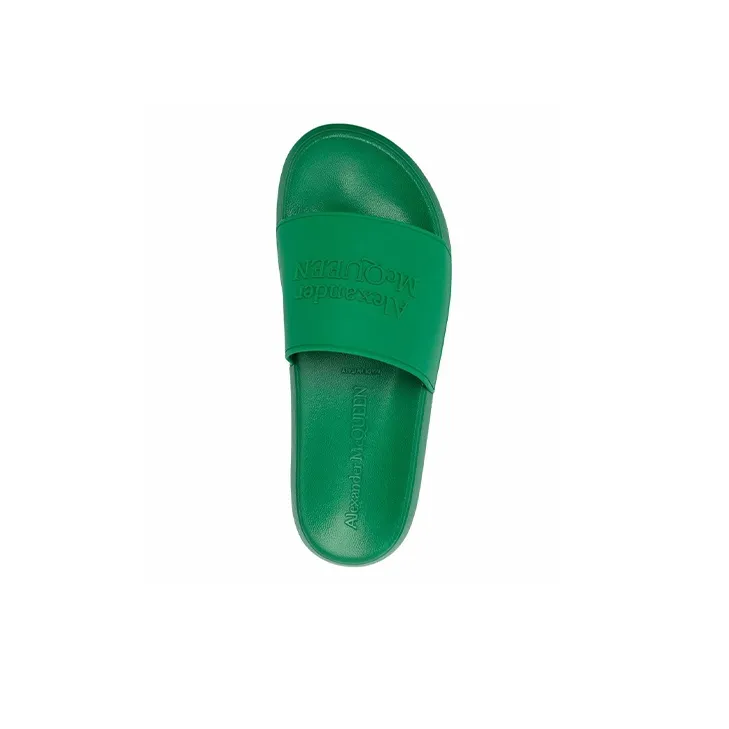 Alexander McQueen Rubber Sole Slip Resistant Slide Slippers Men's Green-2