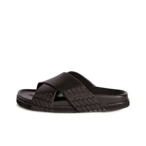 OFF-WHITE Deck Rubber Sole Slip-Resistant Slide Slippers Men's Black