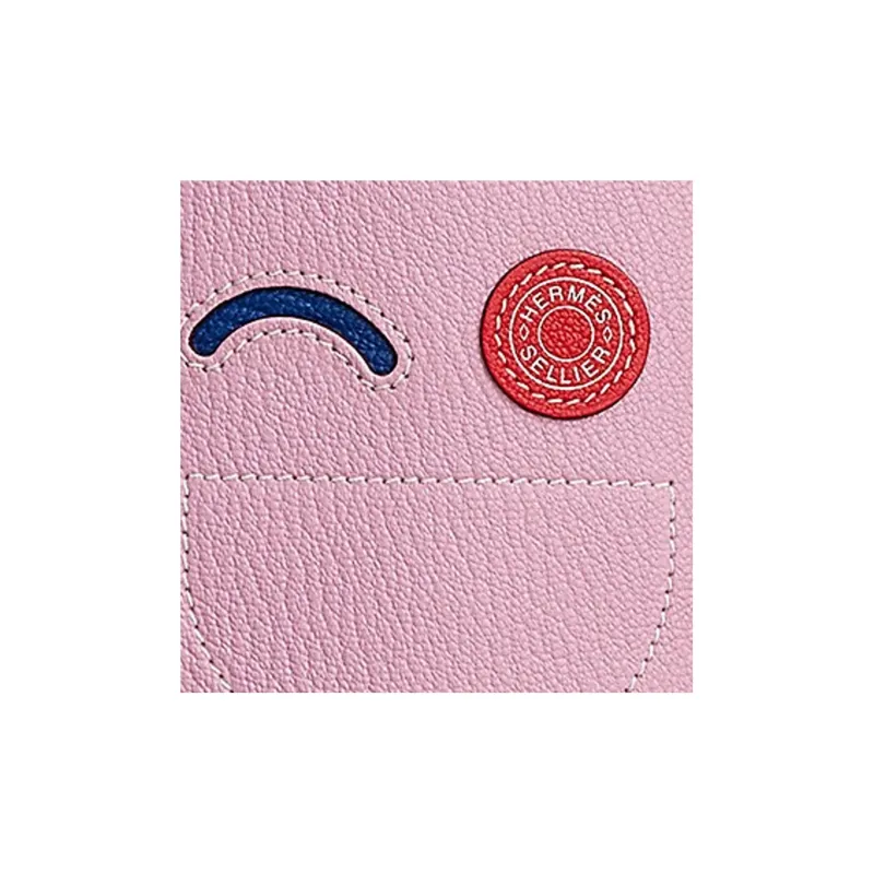 HERMES In The Loop Mysore Goat Skin Keychain Bag Accessory Women's Forest Purple/Electric Blue/Orange Red-3