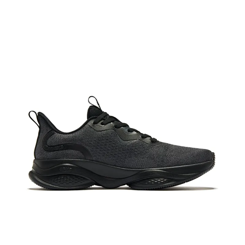 Erke Bullet 1.0 Cushioning Anti Slip Wear Resistant Breathability Low Top Running Shoes Men's Jet Black Bright Silver-1