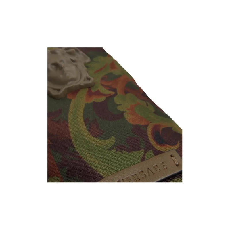 VERSACE Nylon One Shoulder Crossbody Cell Phone Pouch Mini Unisex Camouflage-3