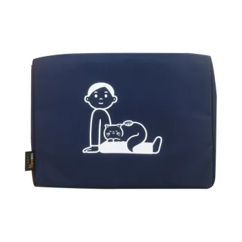 KOKUYO ×Noritake Collaboration Nylon Flat Pack Storage Bag Unisex Dark Blue/White