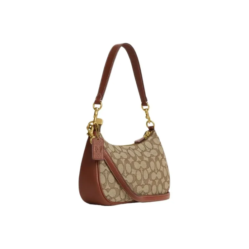 COACH Disney/Disney Collaboration Teri Fabric With Leather Shoulder Bag, Handbag, Shoulder Bag Women's Brown-1