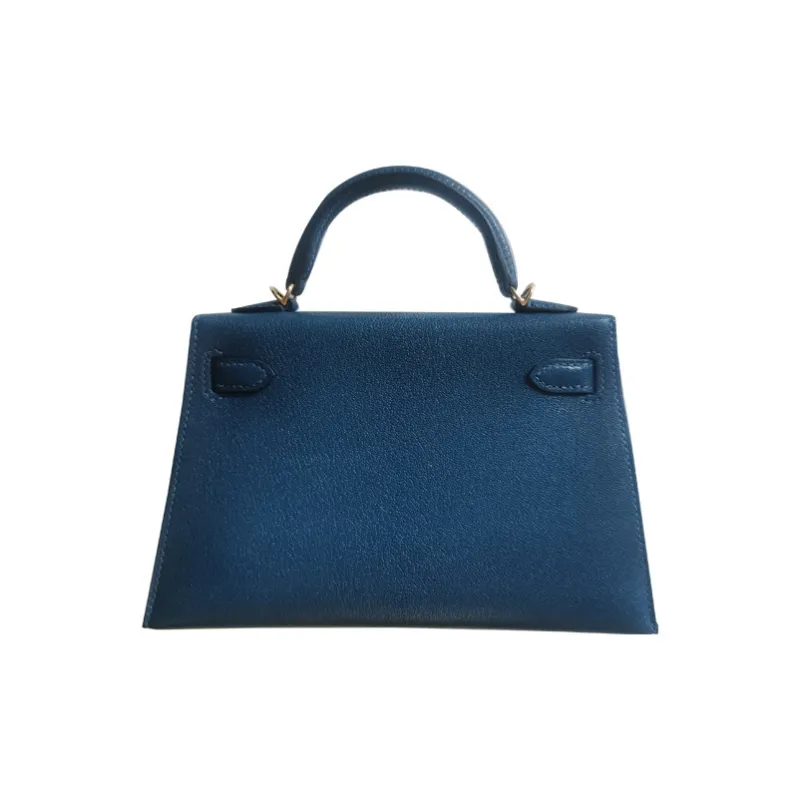 HERMES Mini Kelly Chamkila Goat Skin Shoulder Bag Crossbody Bag Handbag Mini Women's S4 Deep Blue Dark Blue-1