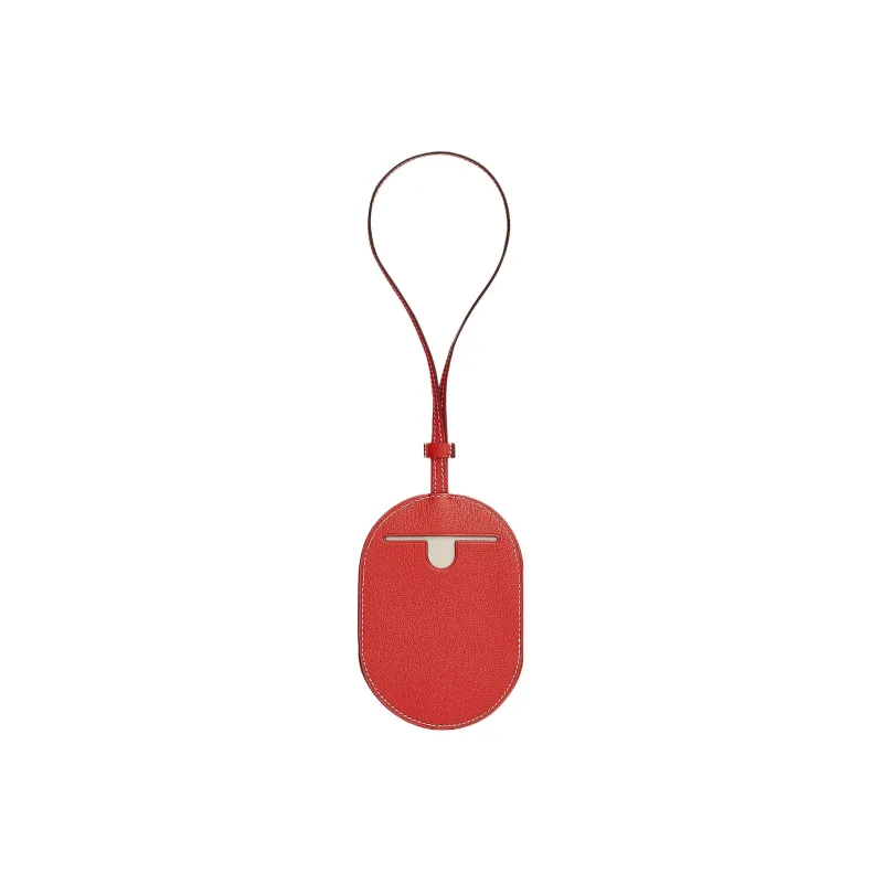 HERMES In The Loop Mysore Goat Skin Keychain Bag Accessory Women's Orange Red/Gray White/Electric Blue-2
