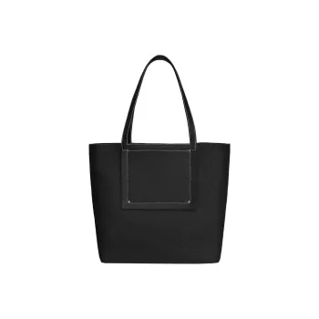 HERMES Cabasellier Little Bull Leather Tote Bag Shopping Bag Shoulder Bag Handbag Women's Noir Black