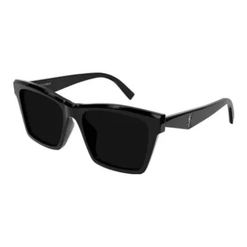 SAINT LAURENT Acetate Irregular Shape Sunglasses Unisex Black