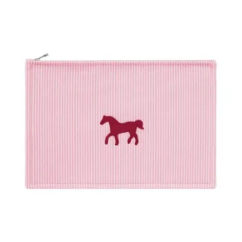 HERMES Cotton Storage Bag Clutch Tubas Women's Pink