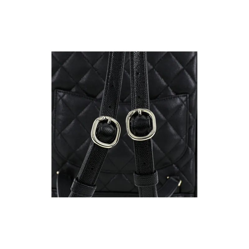 CHANEL Cow Leather Salzburg Backpack Tubas Women's Black-5