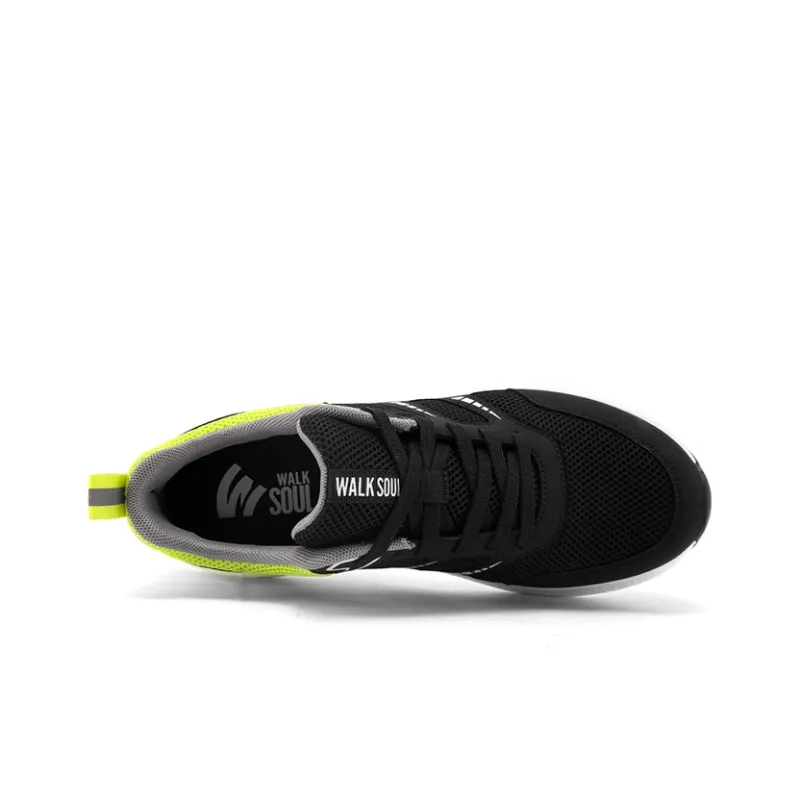 WALK SOUL Non-slip Wear-resistant Shock Absorption Low-Top Running Shoes Men's Black-16
