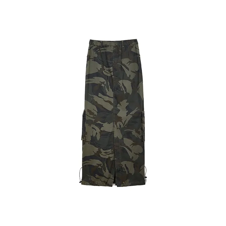 MLMR Casual Long Skirts Women's E05 Moss Green-1