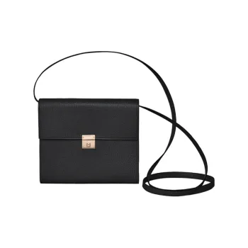 HERMES Clic Mysore Goat Skin Wallet, Handheld Shoulder Bag, Crossbody Bag Regular Women's Black
