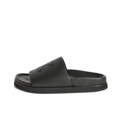 OFF WHITE Cloud Arrow embroidered Leather Sliders Women's