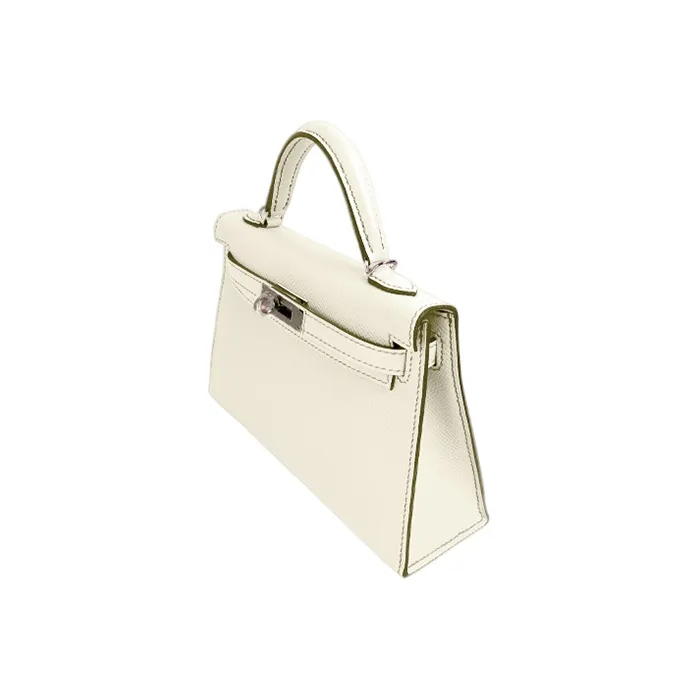 HERMES Mini Kelly 2nd Generation Epsom Leather Kelly Bag Shoulder Bag Crossbody Bag Handbag Women's I2 Nata Cream White-1