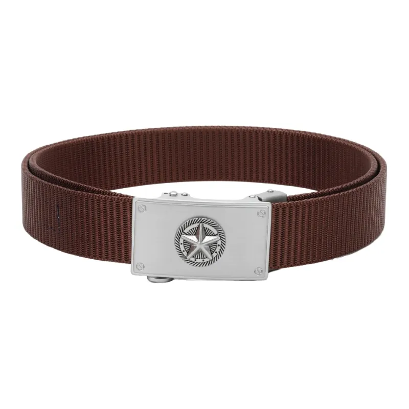 NINE NAIL Military Style Workwear Trendy Five Point Star Nylon Canvas Belt Unisex Width  3.5cm-9