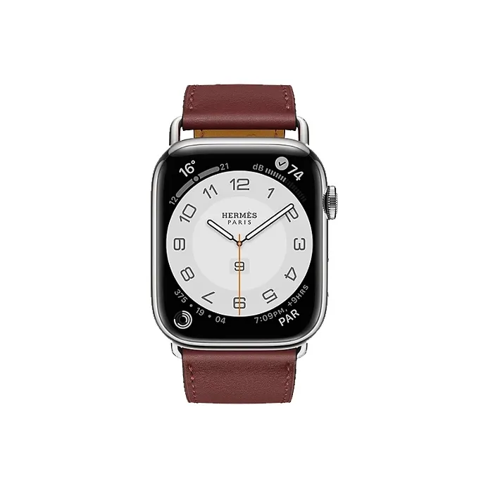 HERMES Cow Leather Watch Refurbishing 45mm Unisex Red H078801CJ55-1