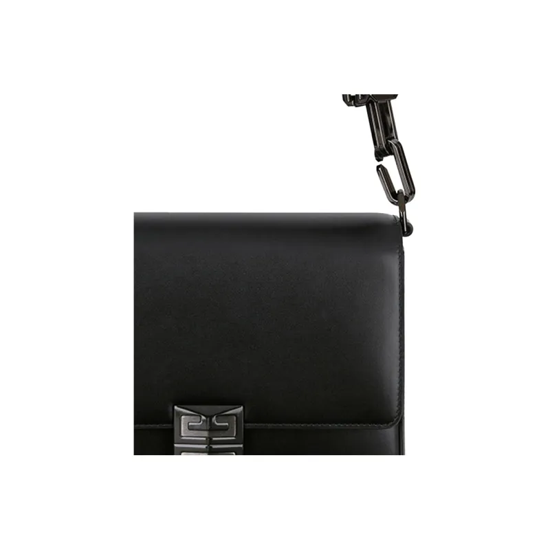 Givenchy 4G Shiny Spazzolato Cow Leather Shoulder Bag Handbag Shoulder Bag Women's Black-4