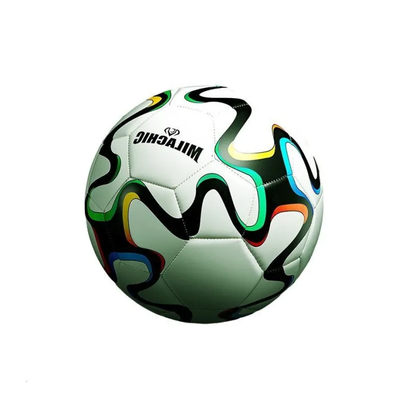 MILACHIC Size 5 Ball Soccer PU Machine Stitched Soccer Ball Unisex White Dazzling Color-1