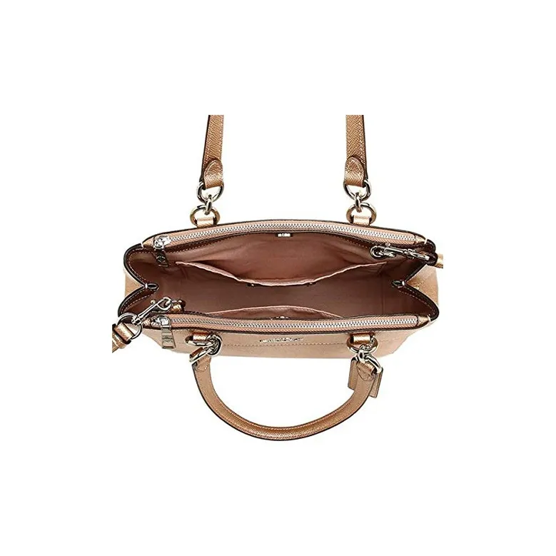 COACH Leather Portable Crossbody Bag, Shoulder Bag Mini Women's Rose Gold-2