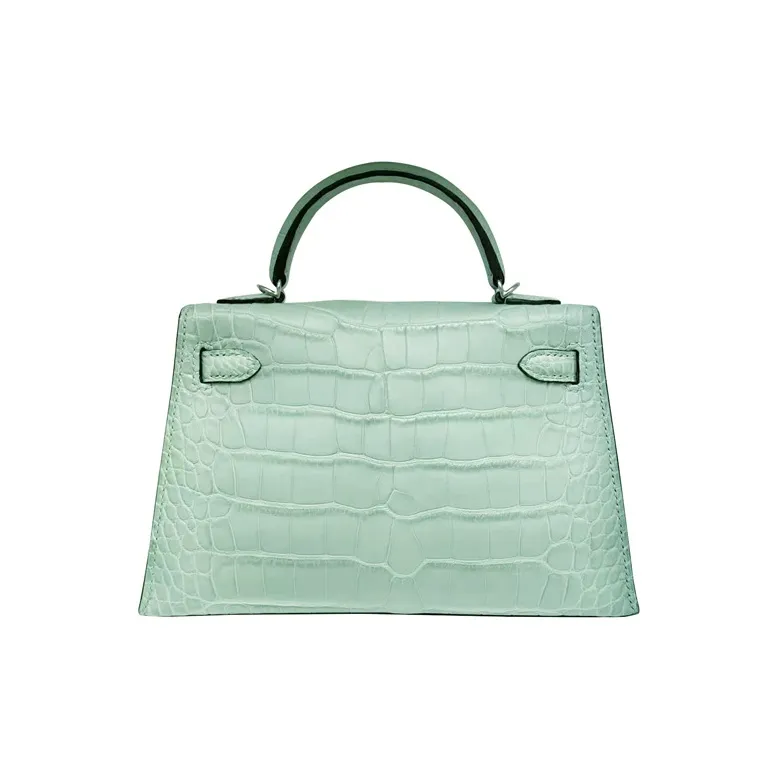HERMES Mini Kelly Crocodile Leather Kelly Bag Handbags Mini Women's 6U Mint Green-1