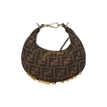 FENDI Fendigraphy Polyamide Wrist Bag Mini Women's Brown