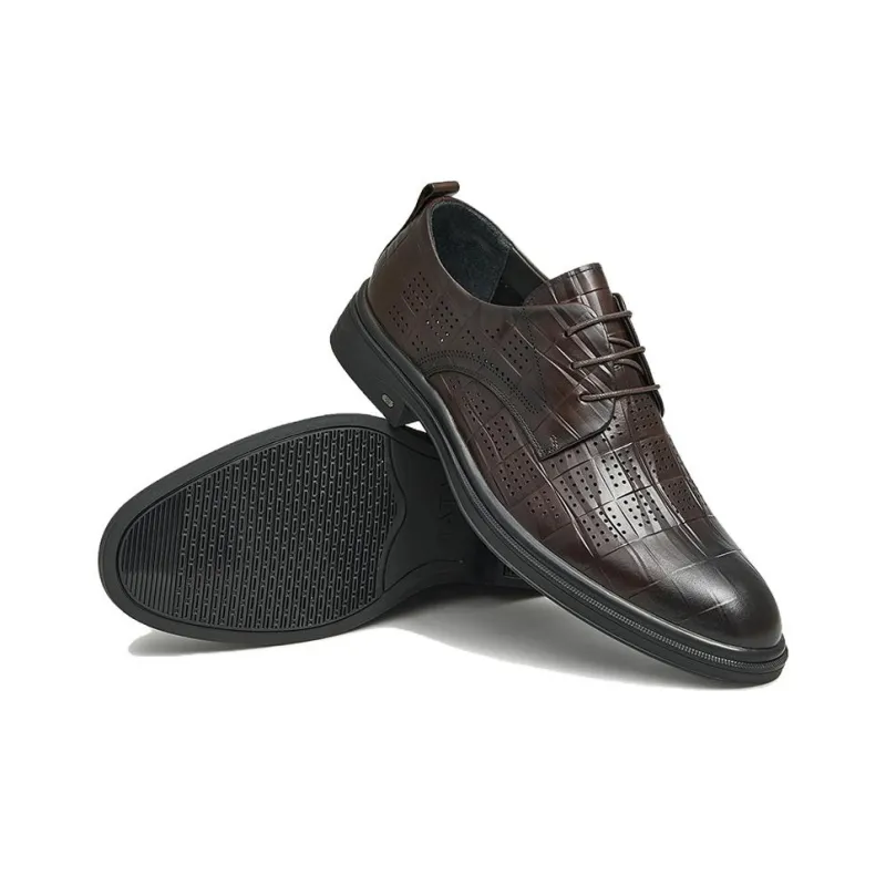 TATA Dress Shoes Men Low Top Solid Color-3